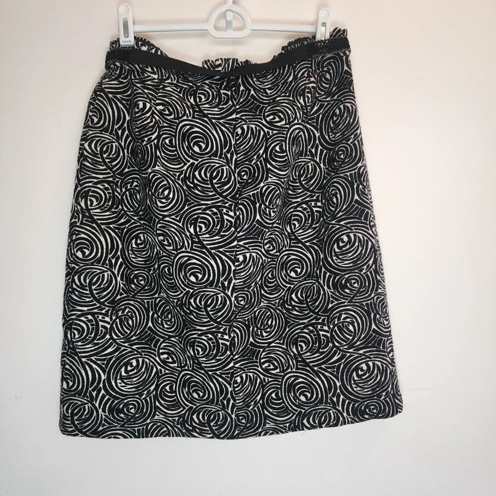 Anthropologie Elevenses Women Size 4 Pencil Skirt Whimsygoth Career Artsy Belted
